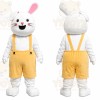 White Rabbit Overalls Mascot Costume