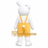 White Rabbit Overalls Mascot Costume White Rabbit Overalls Mascot Costume