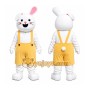 White Rabbit Overalls Mascot Costume