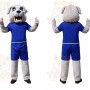 White Dog Blue Suit Mascot Costume