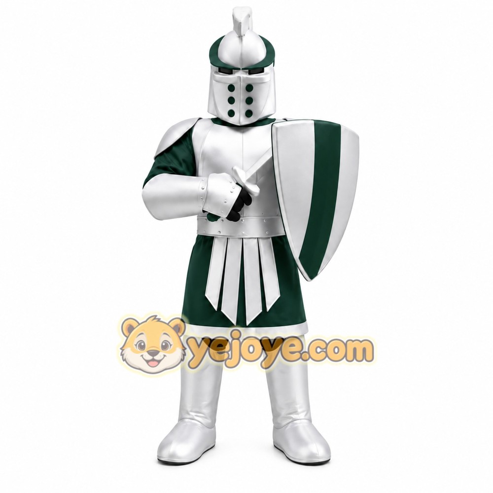 Silver Knight Mascot Costume