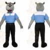Gray Wolf Blue Shirt Mascot Costume