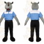 Gray Wolf Blue Shirt Mascot Costume