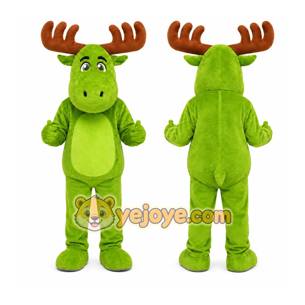 Green Moose Mascot Costume