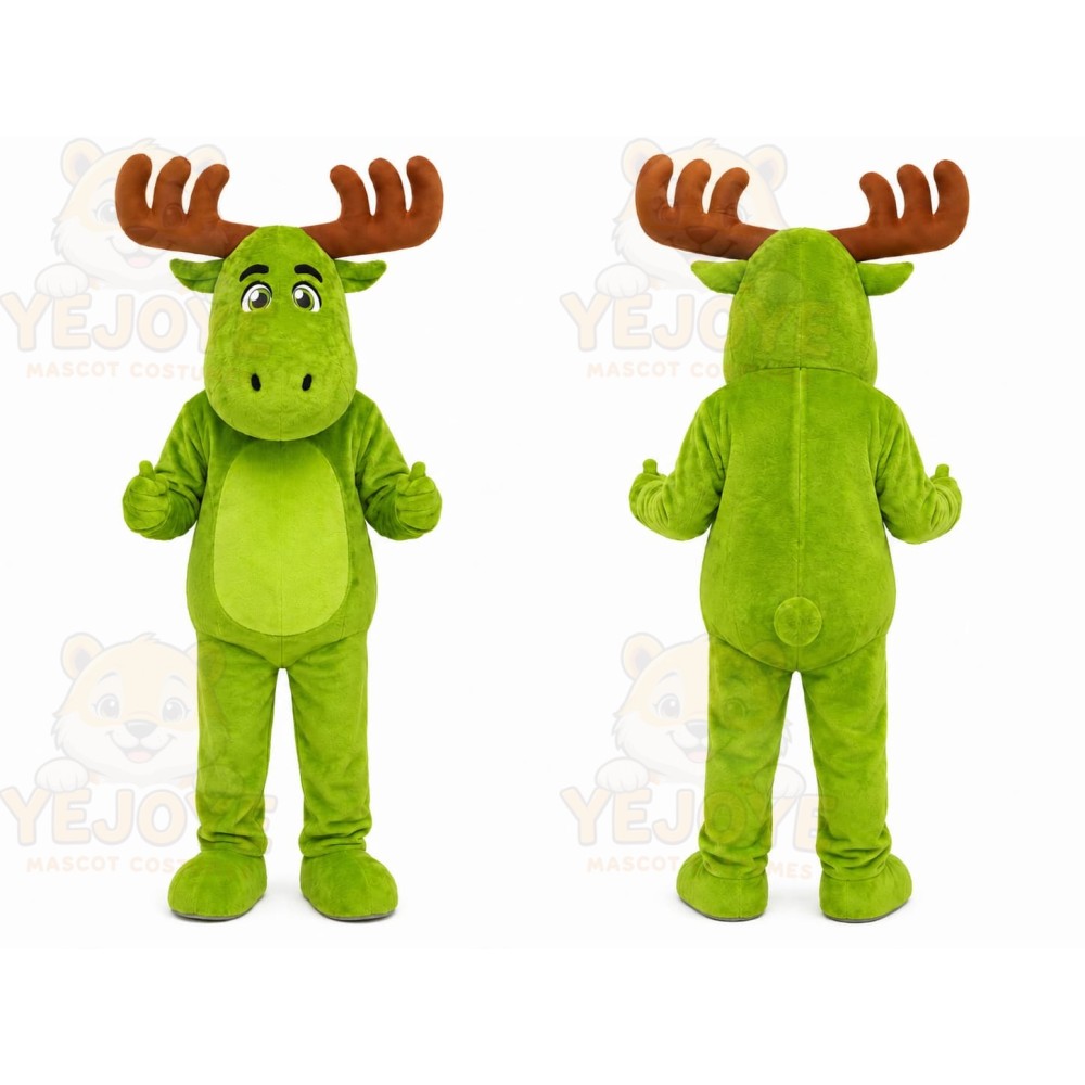 Green Moose Mascot Costume