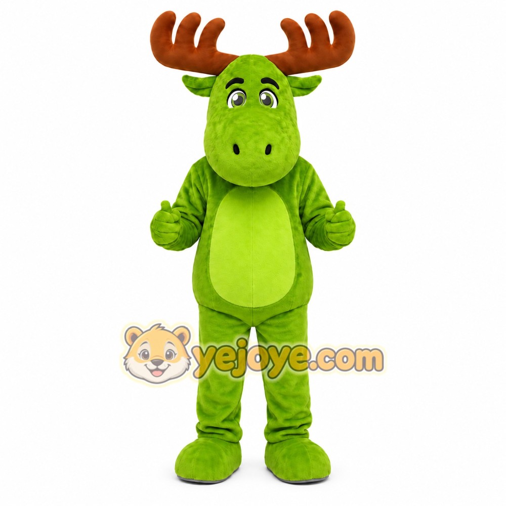 Green Moose Mascot Costume