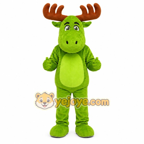Green Moose Mascot Costume