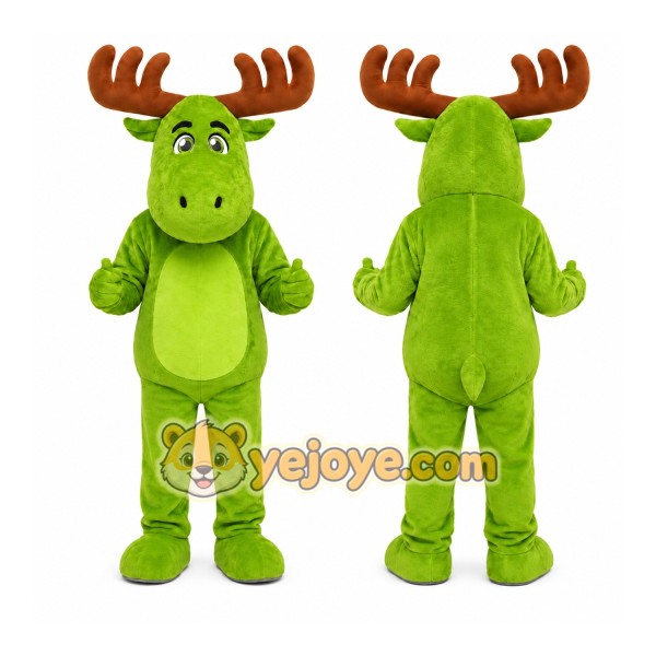Green Moose Mascot Costume