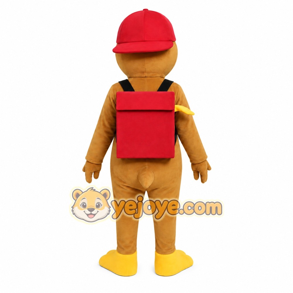 Tan Backpack Duck Mascot Costume Tan Backpack Duck Mascot Costume