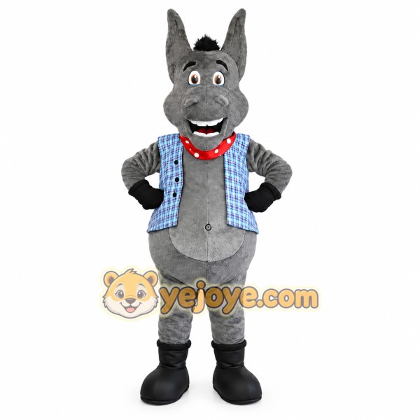 Gray Donkey Vest Mascot Costume