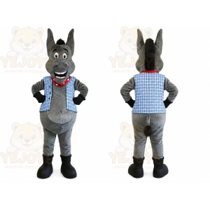 Gray Donkey Vest Mascot Costume