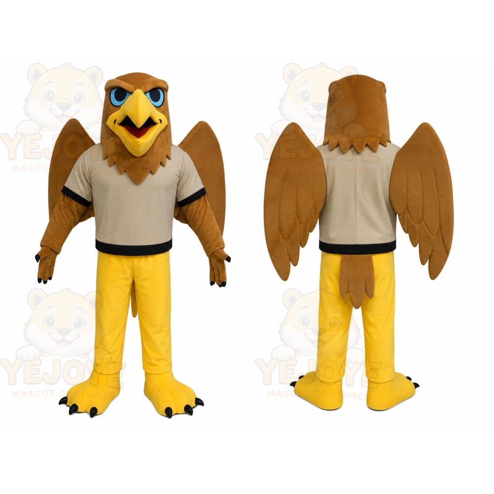 Eagle Tan Vest Mascot Costume