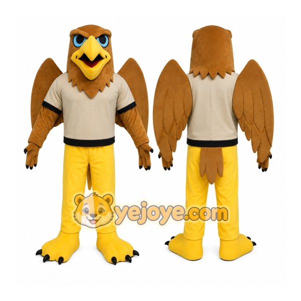 Eagle Tan Vest Mascot Costume