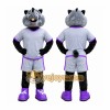 Gray Hippo Purple Shirt Mascot Costume
