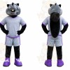 Gray Hippo Purple Shirt Mascot Costume
