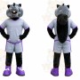 Gray Hippo Purple Shirt Mascot Costume