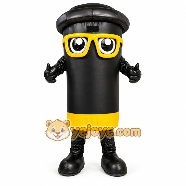 Black Trash Can Mascot Costume