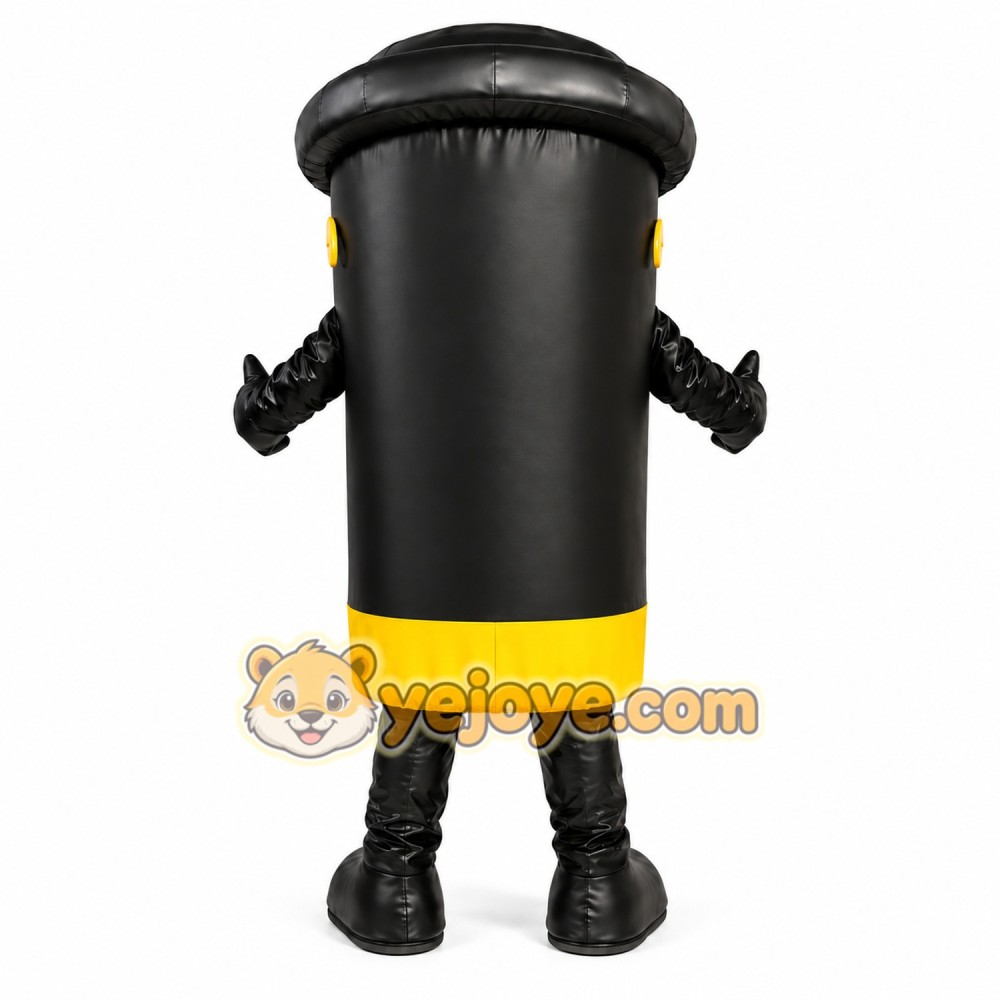 Black Trash Can Mascot Costume Black Trash Can Mascot Costume