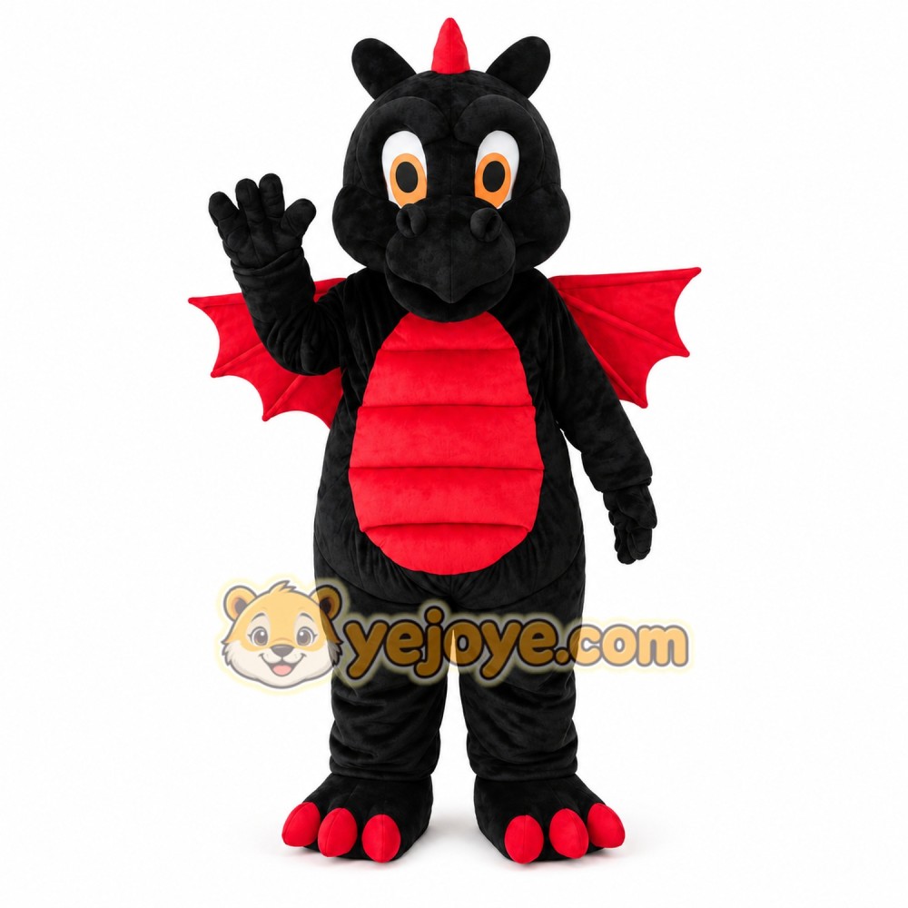 Black Dragon Mascot Costume Black Dragon Mascot Costume
