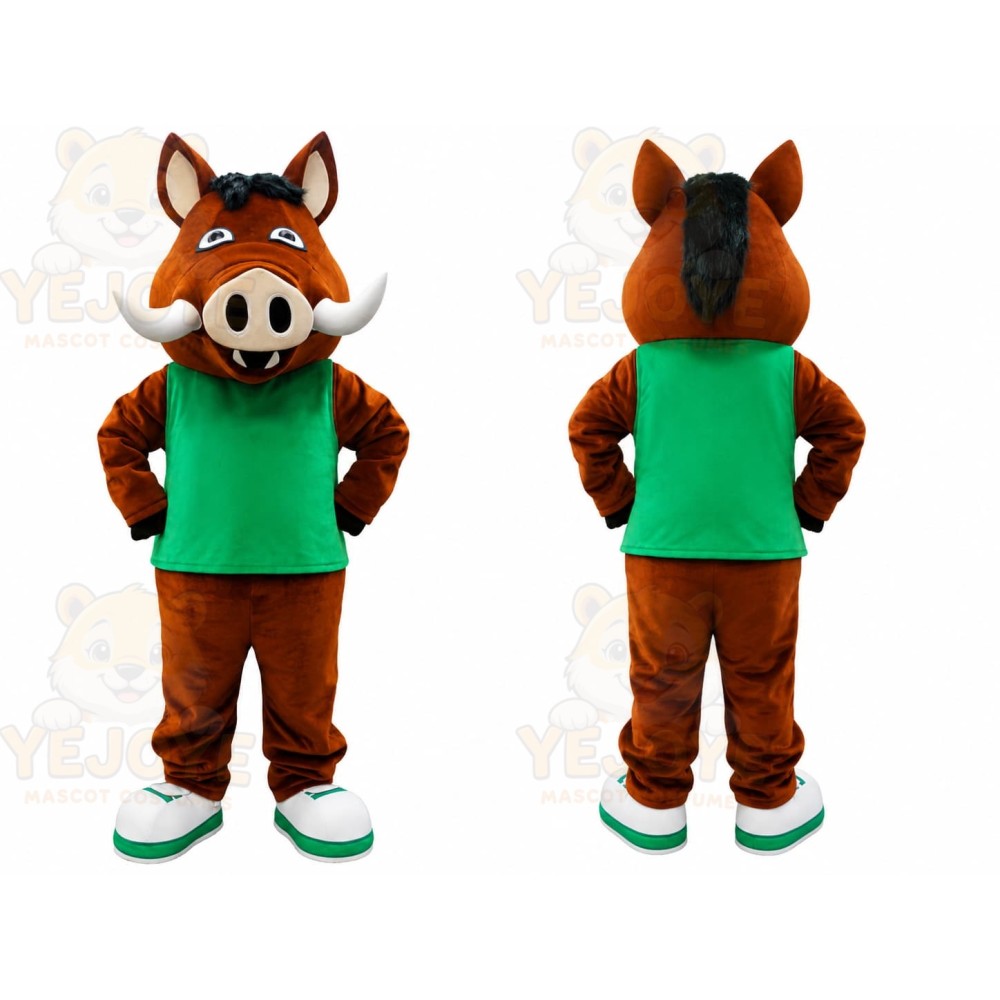 Brown Wild Boar Mascot Costume