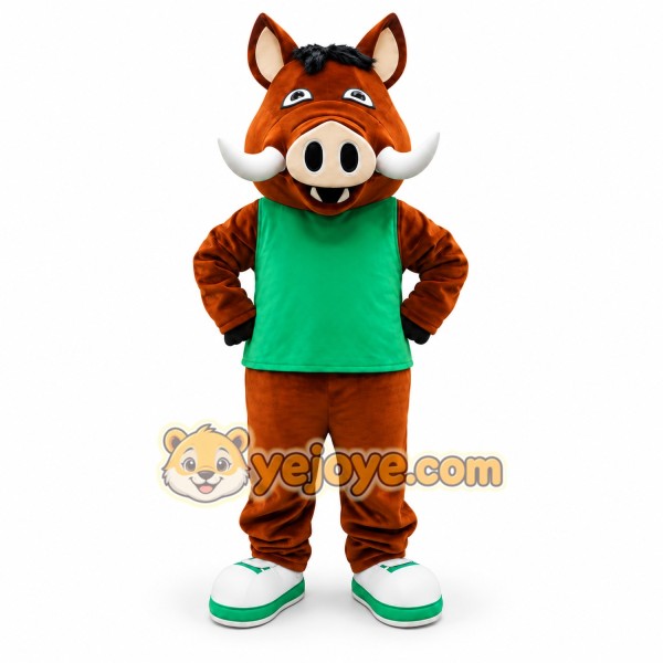 Brown Wild Boar Mascot Costume
