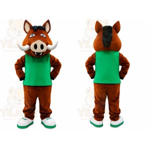 Brown Wild Boar Mascot Costume
