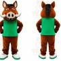 Brown Wild Boar Mascot Costume