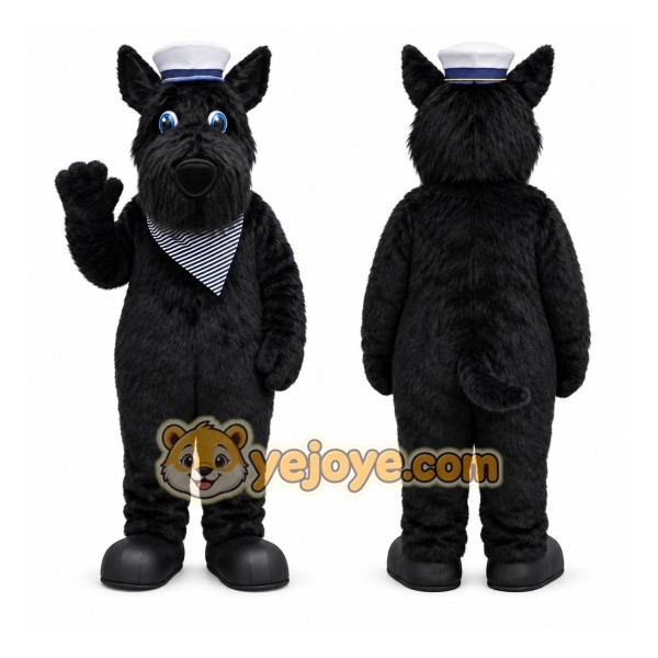 Black Dog Mascot Costume