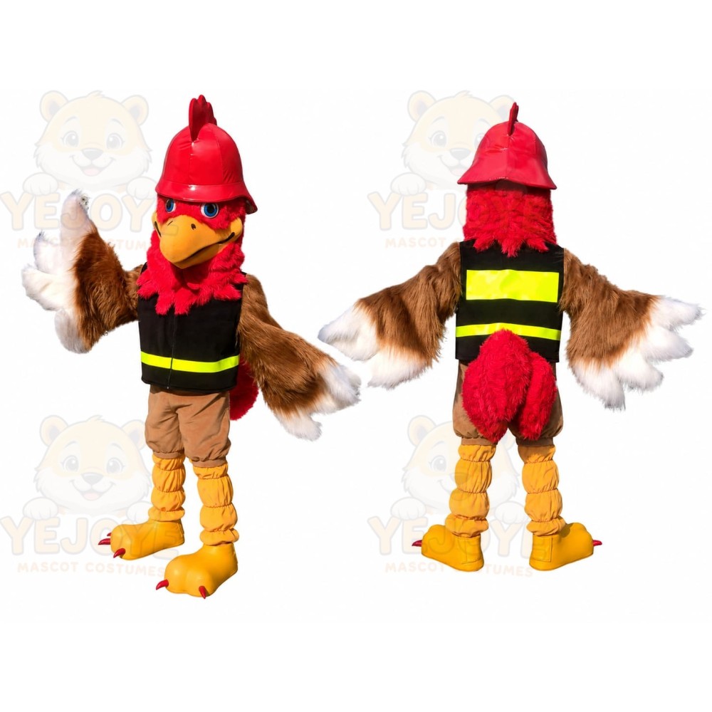 Firefighter Bird Mascot Costume