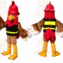 Firefighter Bird Mascot Costume