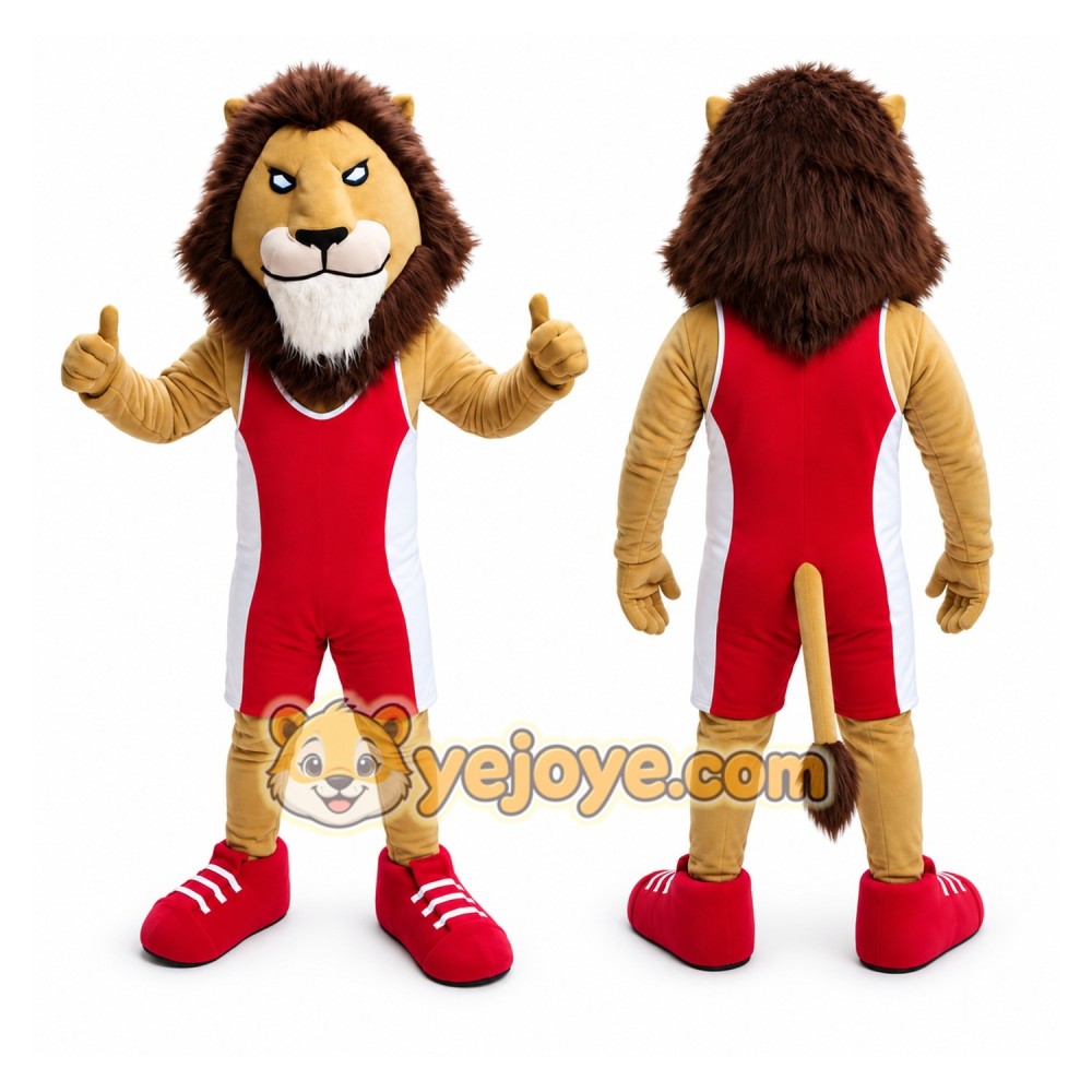 Lion Red Suit Mascot Costume Lion Red Suit Mascot Costume