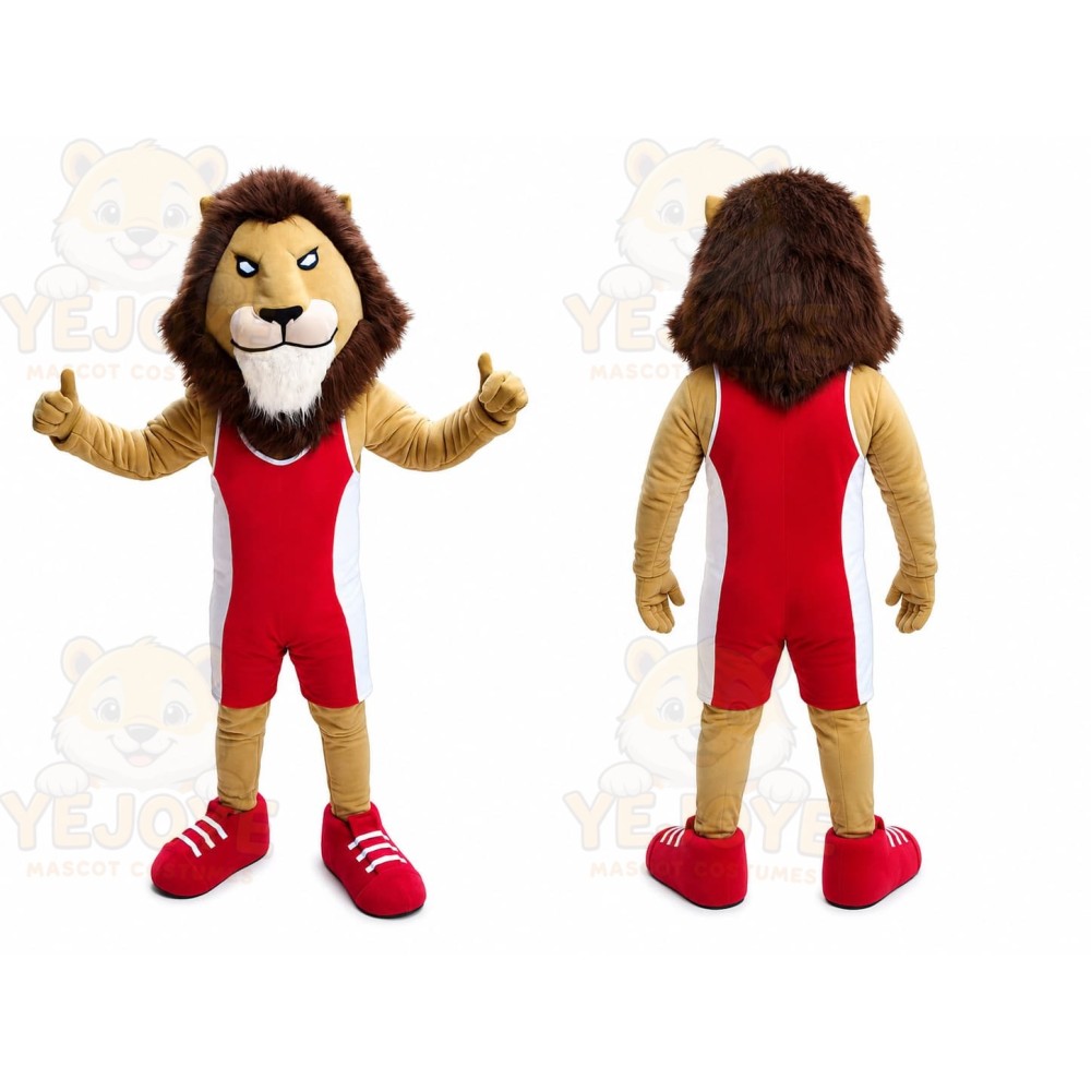Lion Red Suit Mascot Costume