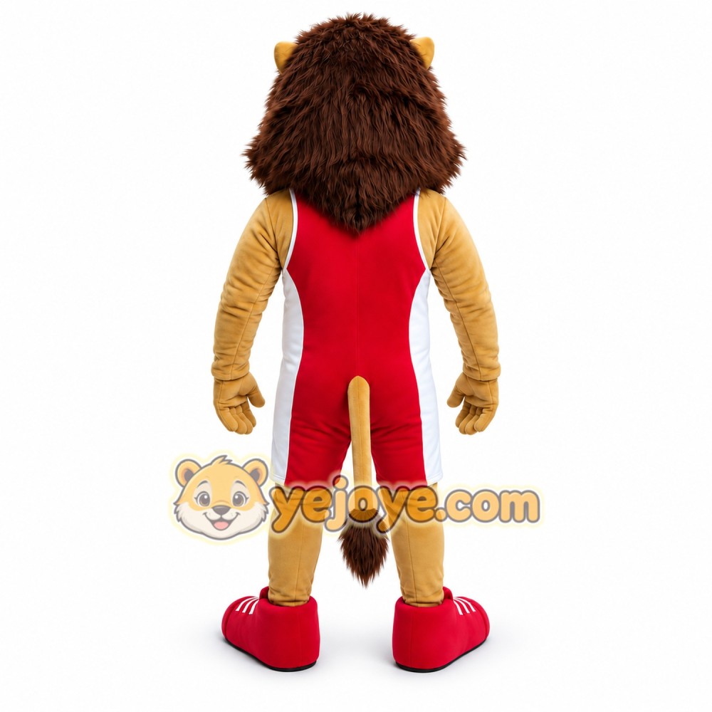 Lion Red Suit Mascot Costume Lion Red Suit Mascot Costume