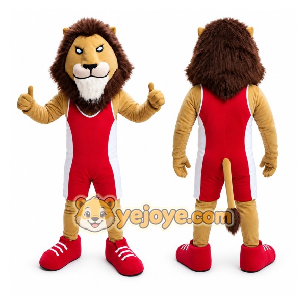 Lion Red Suit Mascot Costume