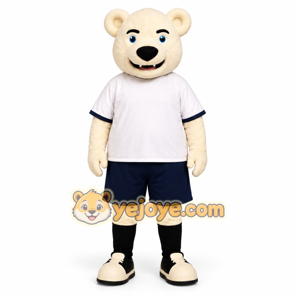 Polar Bear Shorts Mascot Costume Polar Bear Shorts Mascot Costume