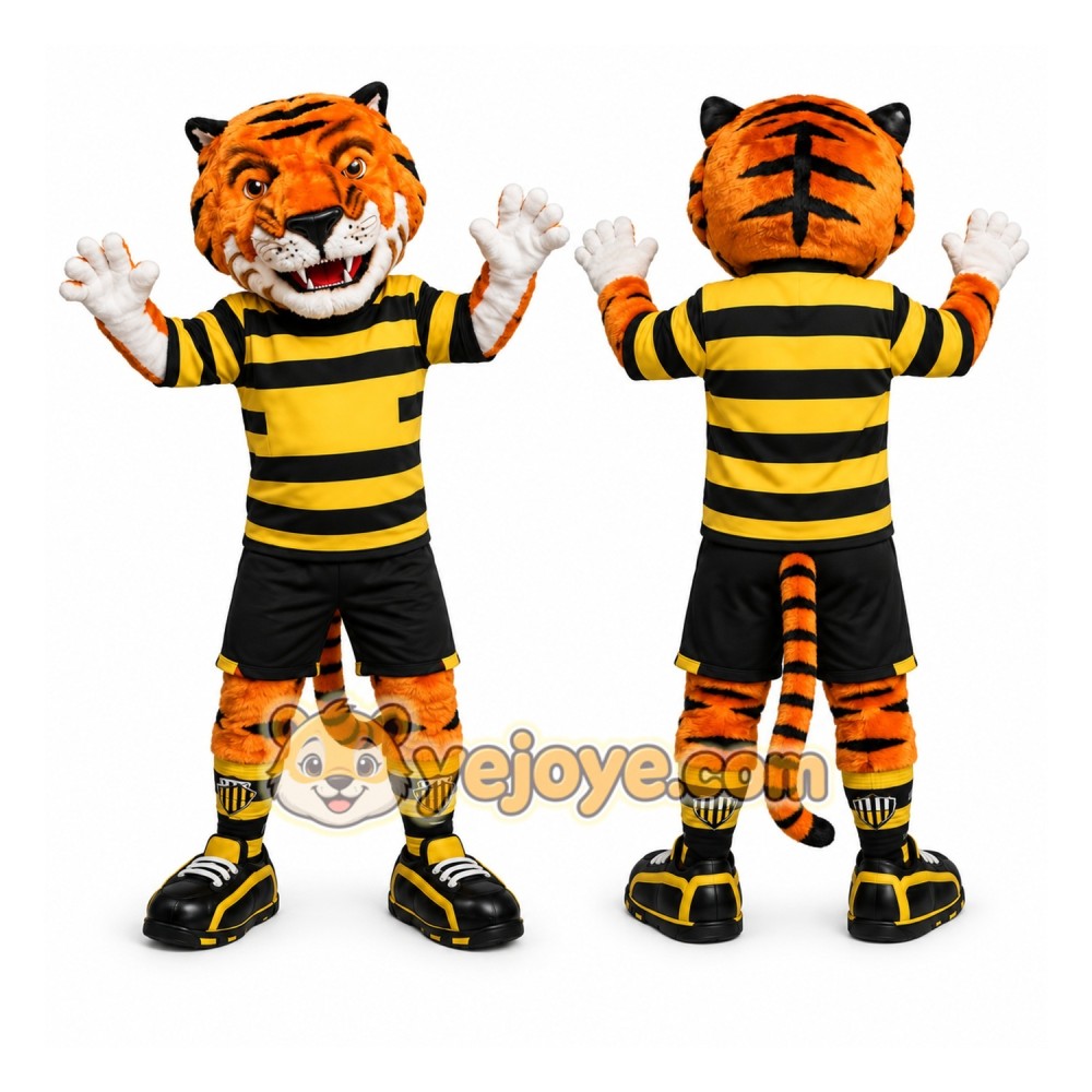 Orange Tiger Stripe Mascot Costume Orange Tiger Stripe Mascot Costume