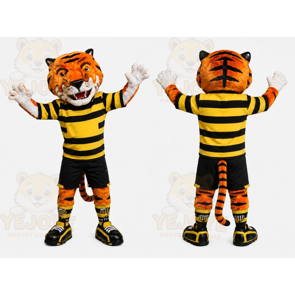 Orange Tiger Stripe Mascot Costume