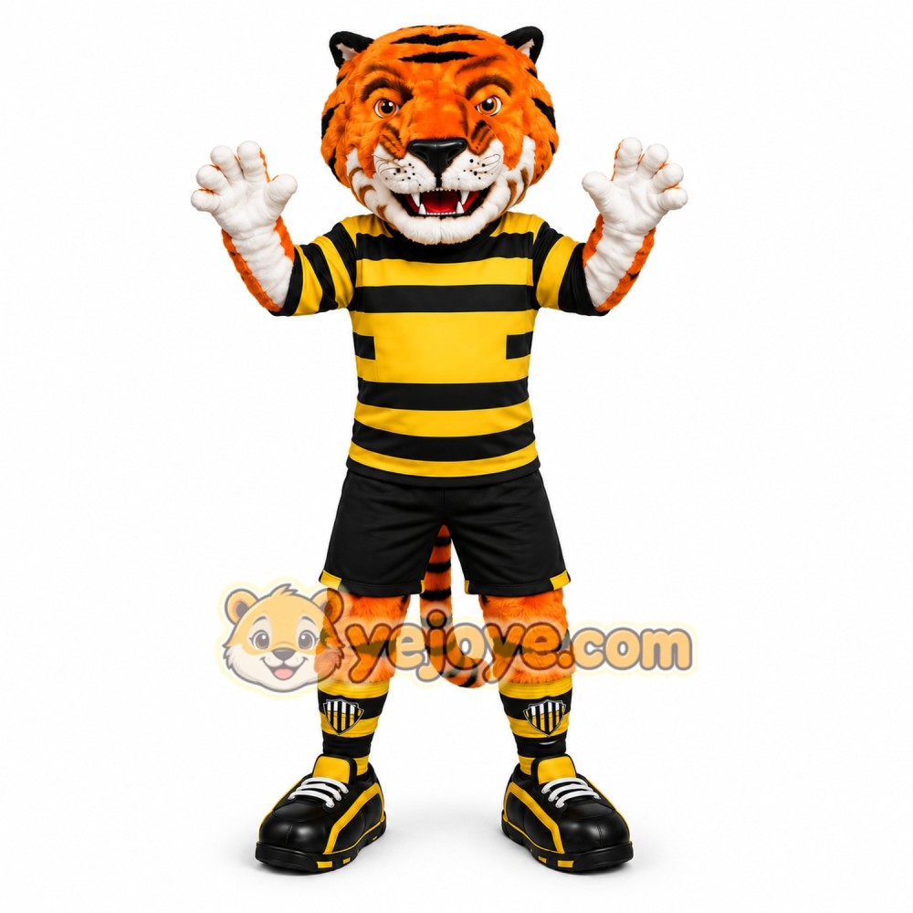 Orange Tiger Stripe Mascot Costume Orange Tiger Stripe Mascot Costume