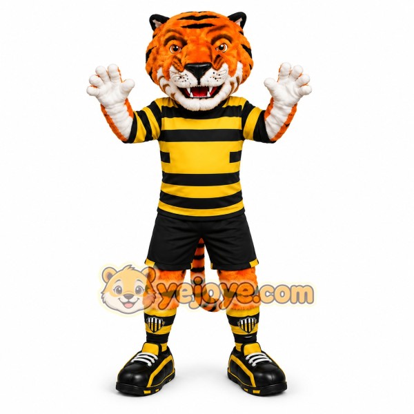 Orange Tiger Stripe Mascot Costume Orange Tiger Stripe Mascot Costume