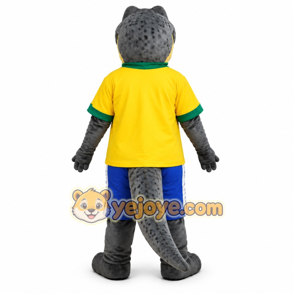 Gray Animal Yellow Shirt Crocodile Mascot Costume Gray Animal Yellow Shirt Crocodile Mascot Costume