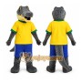 Gray Animal Yellow Shirt Crocodile Mascot Costume