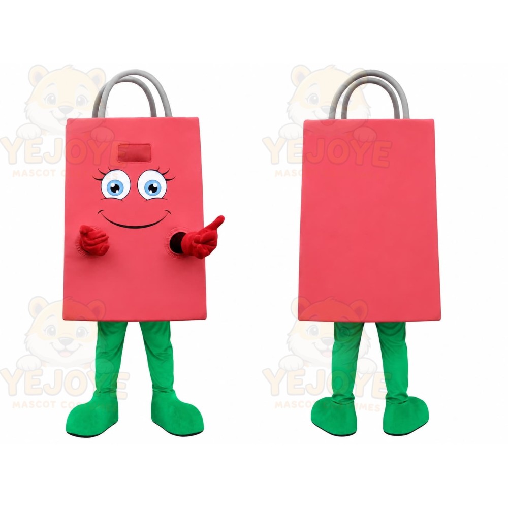Pink Shopping Bag Mascot Costume