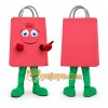 Pink Shopping Bag Mascot Costume Pink Shopping Bag Mascot Costume