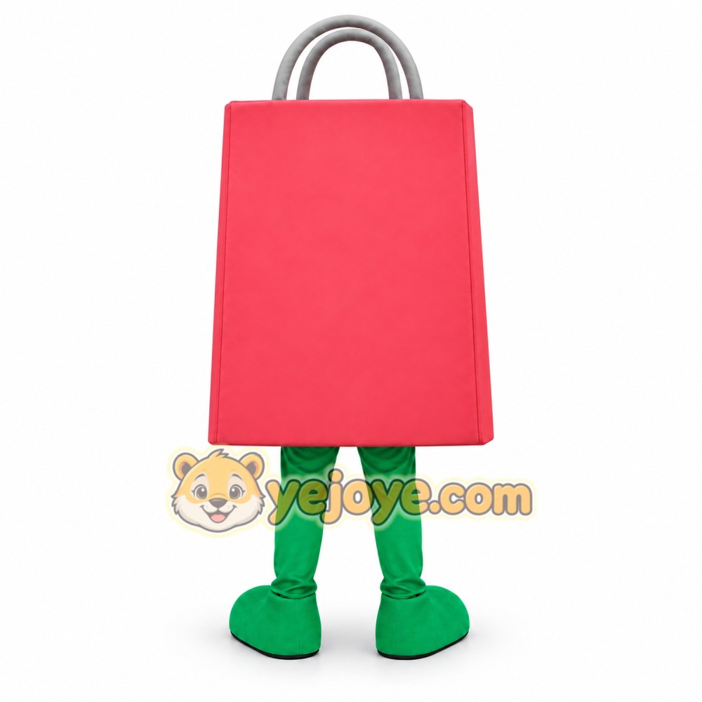 Pink Shopping Bag Mascot Costume Pink Shopping Bag Mascot Costume