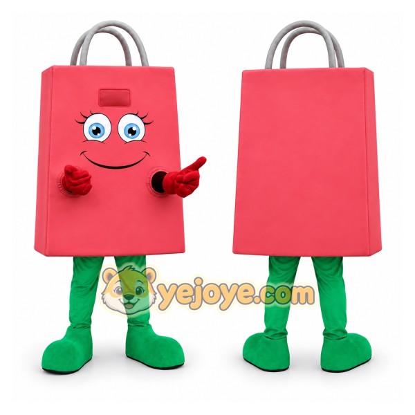 Pink Shopping Bag Mascot Costume