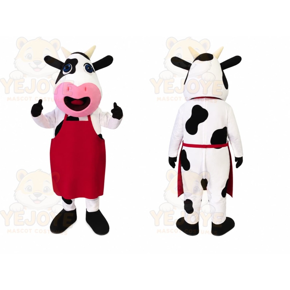 Red Dress Cow Mascot Costume
