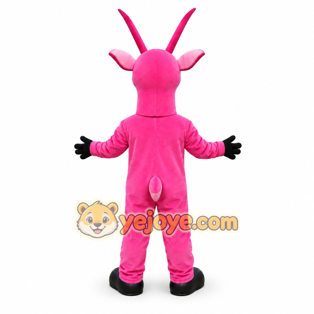 Pink Antelope Mascot Costume