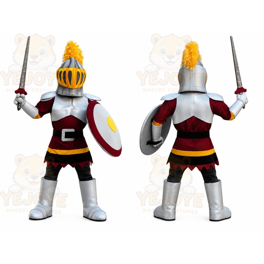 Silver Knight Mascot Costume
