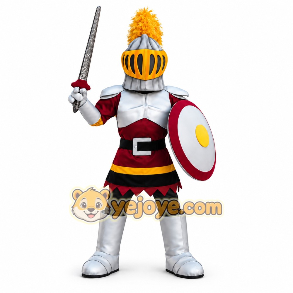 Silver Knight Mascot Costume Silver Knight Mascot Costume