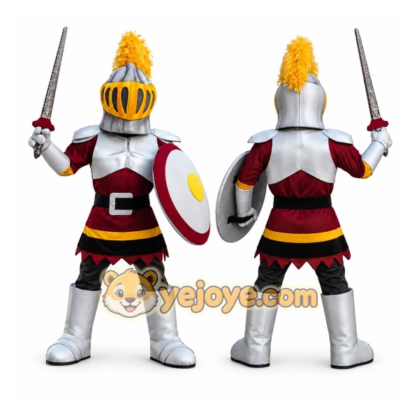 Silver Knight Mascot Costume